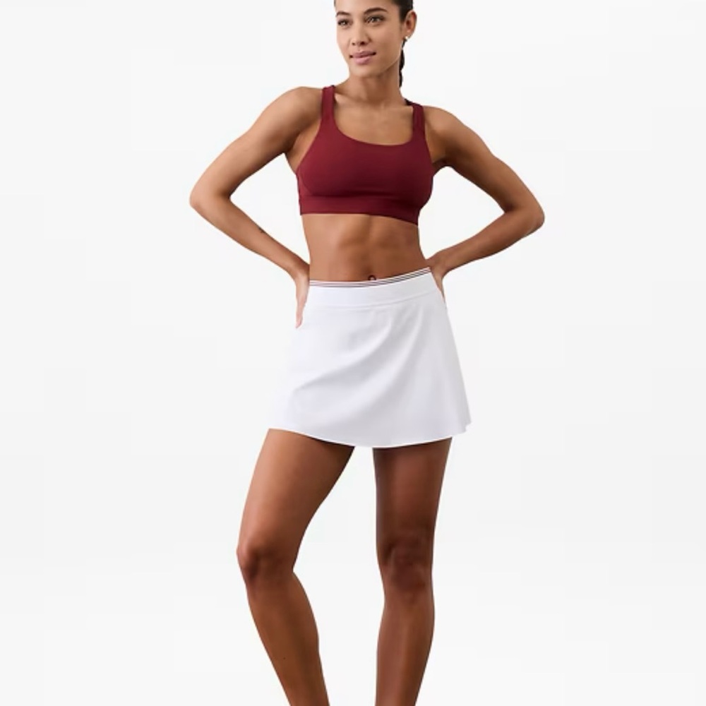 Athleta White Skort with Red Trim